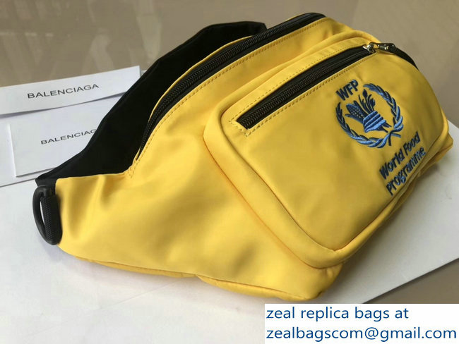 Balenciaga Nylon Canvas Belt Pack Bag Supports World Food Programme Yellow - Click Image to Close