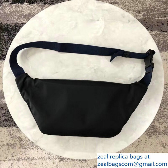 Balenciaga Nylon Canvas Belt Pack Bag Wheel Logo Black - Click Image to Close