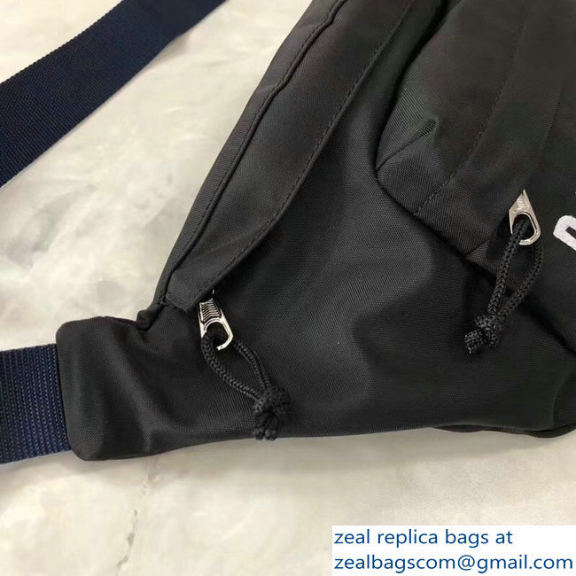 Balenciaga Nylon Canvas Belt Pack Bag Wheel Logo Black - Click Image to Close