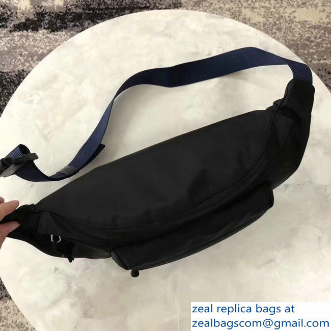 Balenciaga Nylon Canvas Belt Pack Bag Wheel Logo Black - Click Image to Close