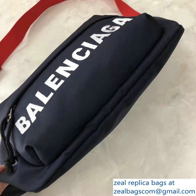 Balenciaga Nylon Canvas Belt Pack Bag Wheel Logo Blue - Click Image to Close