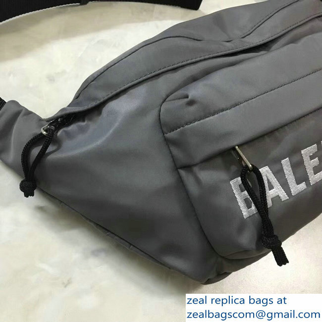 Balenciaga Nylon Canvas Belt Pack Bag Wheel Logo Gray