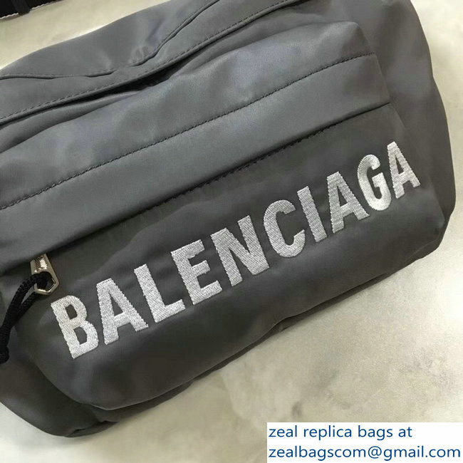 Balenciaga Nylon Canvas Belt Pack Bag Wheel Logo Gray - Click Image to Close