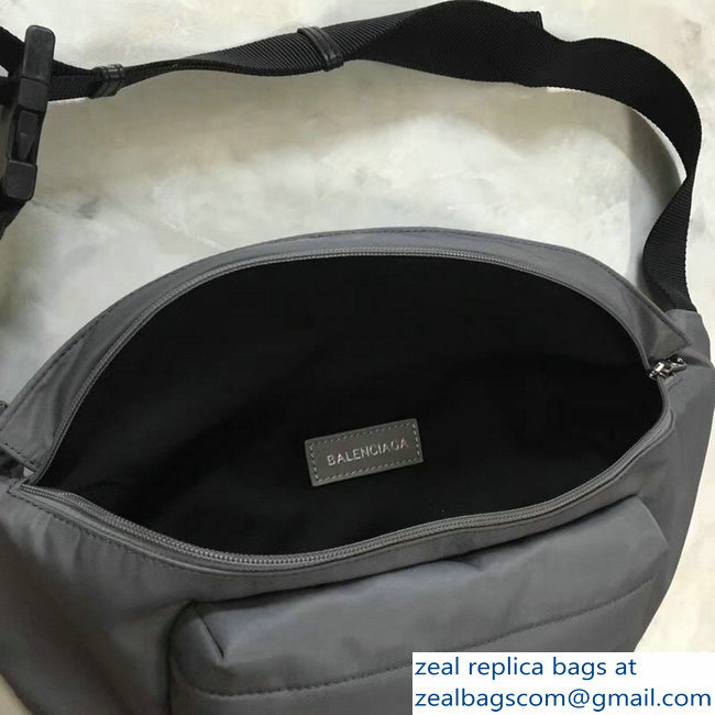 Balenciaga Nylon Canvas Belt Pack Bag Wheel Logo Gray