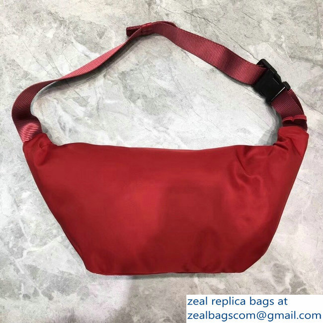 Balenciaga Nylon Canvas Belt Pack Bag Wheel Logo Red