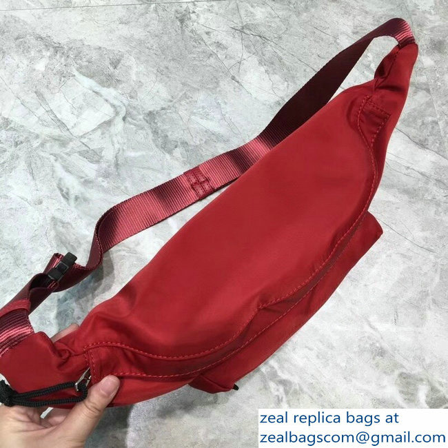Balenciaga Nylon Canvas Belt Pack Bag Wheel Logo Red