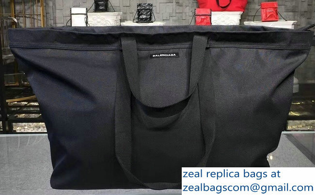 Balenciaga Nylon Carry Shopper Large Bag Black 2018