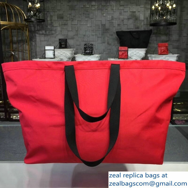 Balenciaga Nylon Carry Shopper Large Bag Red 2018