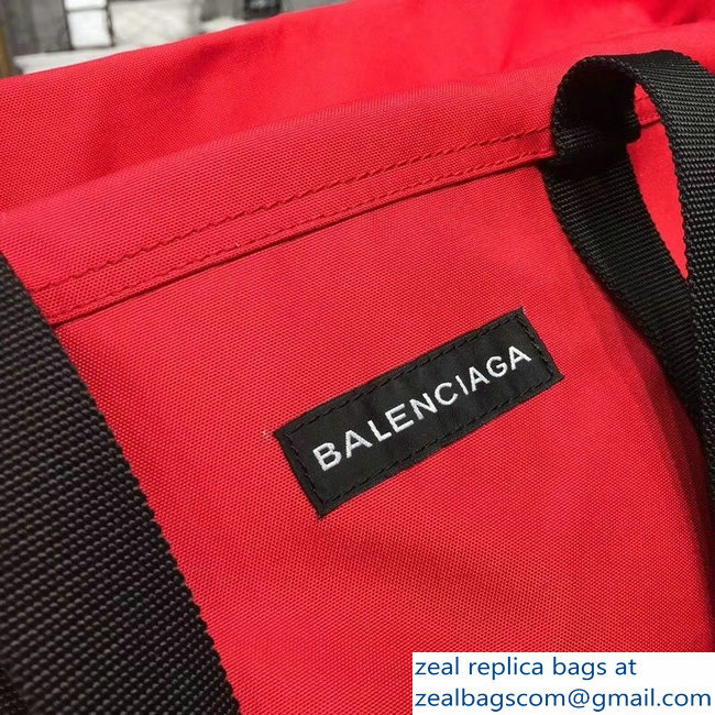 Balenciaga Nylon Carry Shopper Large Bag Red 2018 - Click Image to Close