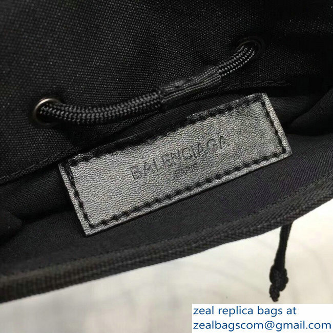 Balenciaga Nylon Explorer Pouch Small Crossbody Phone Bag Political Campain Logo Black with Shoulder Strap 2018