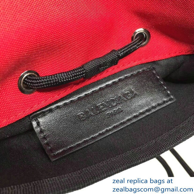 Balenciaga Nylon Explorer Pouch Small Crossbody Phone Bag Red/Black with Shoulder Strap 2018