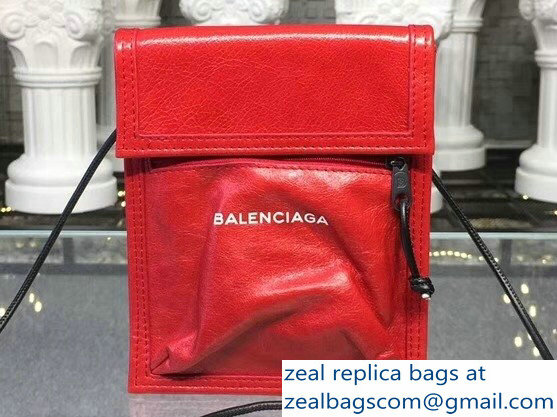 Balenciaga Phone Bag Red with Shoulder Strap 2018 - Click Image to Close