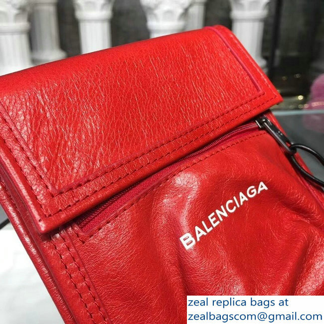 Balenciaga Phone Bag Red with Shoulder Strap 2018 - Click Image to Close