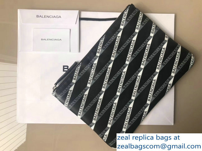 Balenciaga Pouch Clutch Bag Explorer All Over Monogram Logo Print 2018
