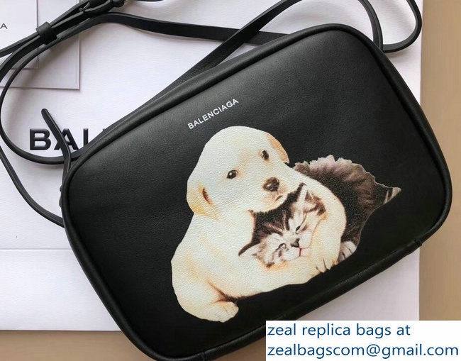 Balenciaga Puppy and Kitten Everyday Camera Bag Small Black 2018 - Click Image to Close