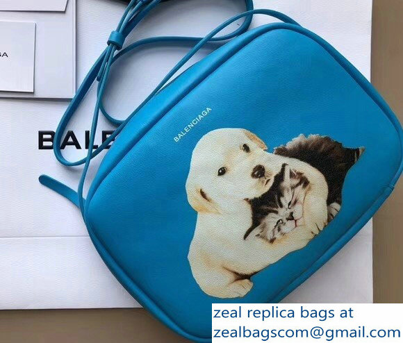 Balenciaga Puppy and Kitten Everyday Camera Bag Small Turquoise 2018 - Click Image to Close