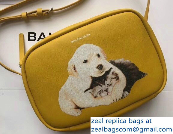 Balenciaga Puppy and Kitten Everyday Camera Bag Small Yellow 2018