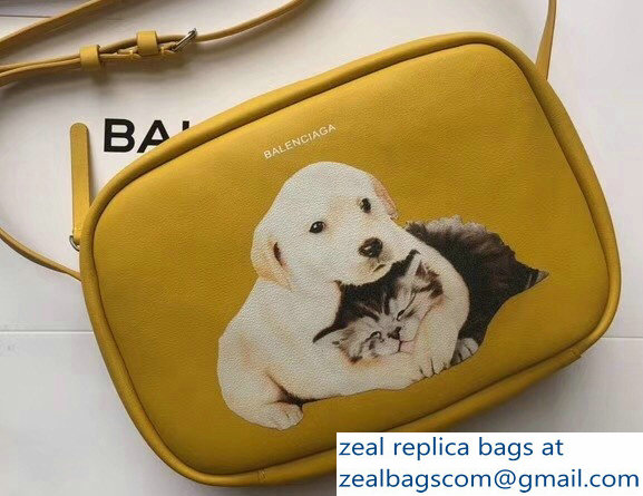 Balenciaga Puppy and Kitten Everyday Camera Bag Small Yellow 2018 - Click Image to Close