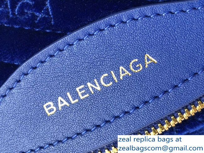 Balenciaga Souvenir Charms Jacquard Logo Belt Bag XS Velvet Blue 2018