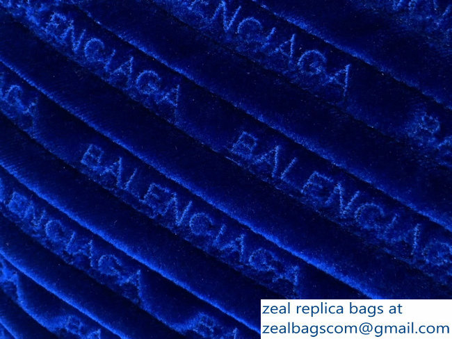 Balenciaga Souvenir Charms Jacquard Logo Belt Bag XS Velvet Blue 2018