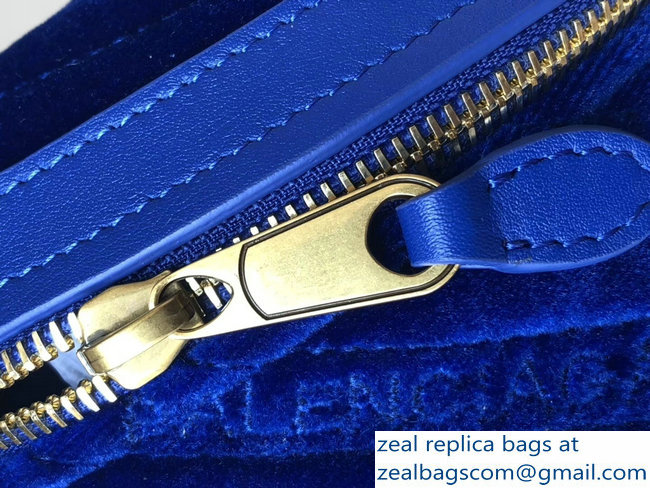 Balenciaga Souvenir Charms Jacquard Logo Belt Bag XS Velvet Blue 2018 - Click Image to Close