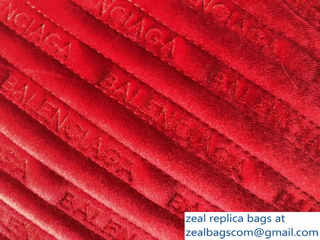 Balenciaga Souvenir Charms Jacquard Logo Belt Bag XS Velvet Red 2018