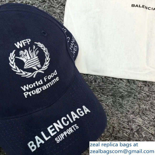 Balenciaga Supports World Food Programme Cap Baseball Hat Blue - Click Image to Close