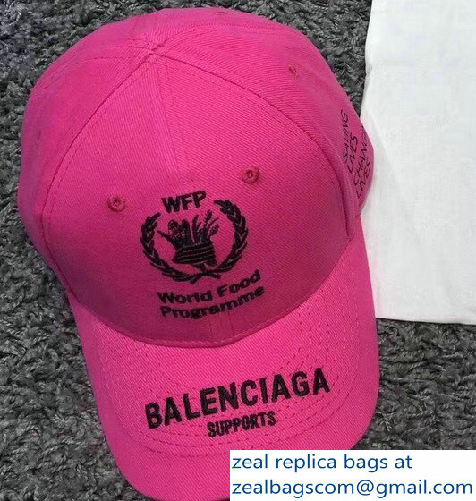 Balenciaga Supports World Food Programme Cap Baseball Hat Fuchsia - Click Image to Close