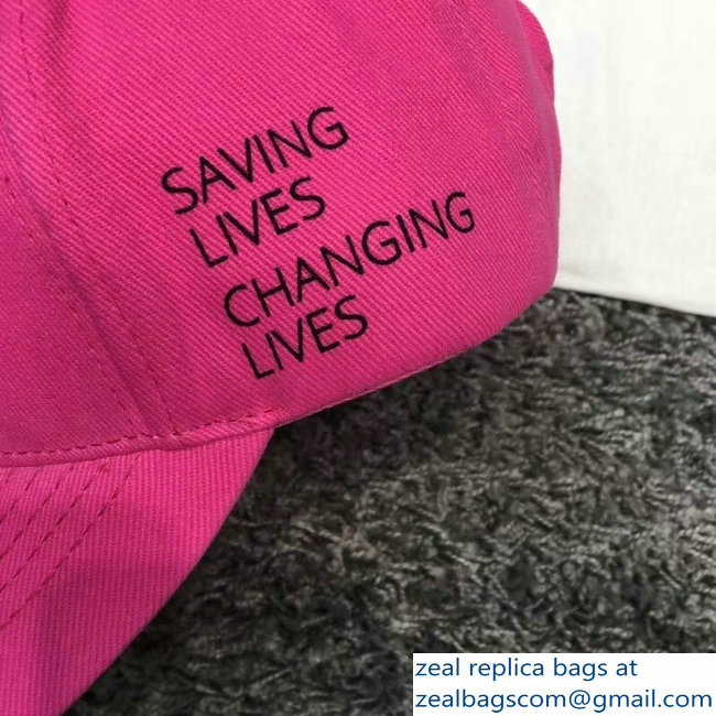 Balenciaga Supports World Food Programme Cap Baseball Hat Fuchsia - Click Image to Close