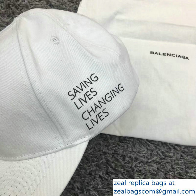 Balenciaga Supports World Food Programme Cap Baseball Hat White - Click Image to Close