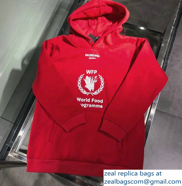 Balenciaga Supports World Food Programme Hoodie Sweater Red 2018 - Click Image to Close