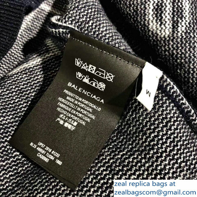 Balenciaga Supports World Food Programme Turtleneck Sweater Dark Blue 2018 - Click Image to Close