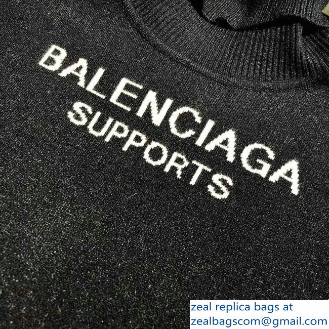 Balenciaga Supports World Food Programme Turtleneck Sweater Dark Blue 2018 - Click Image to Close