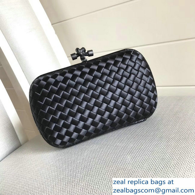 Bottega Veneta Intrecciato Chain Knot Clutch Bag Black 2018 - Click Image to Close