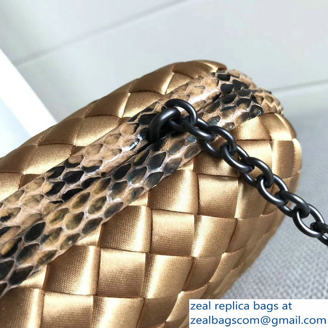 Bottega Veneta Intrecciato Chain Knot Clutch Bag Gold 2018