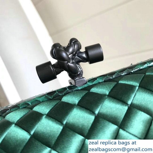 Bottega Veneta Intrecciato Chain Knot Clutch Bag Green 2018 - Click Image to Close