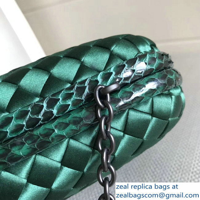 Bottega Veneta Intrecciato Chain Knot Clutch Bag Green 2018