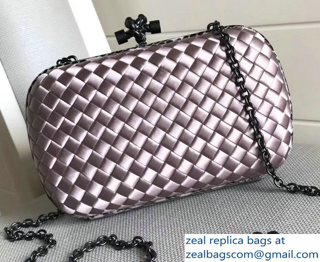 Bottega Veneta Intrecciato Chain Knot Clutch Bag Lilac 2018 - Click Image to Close