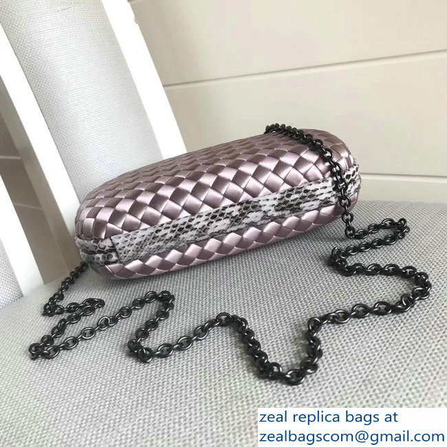 Bottega Veneta Intrecciato Chain Knot Clutch Bag Lilac 2018 - Click Image to Close