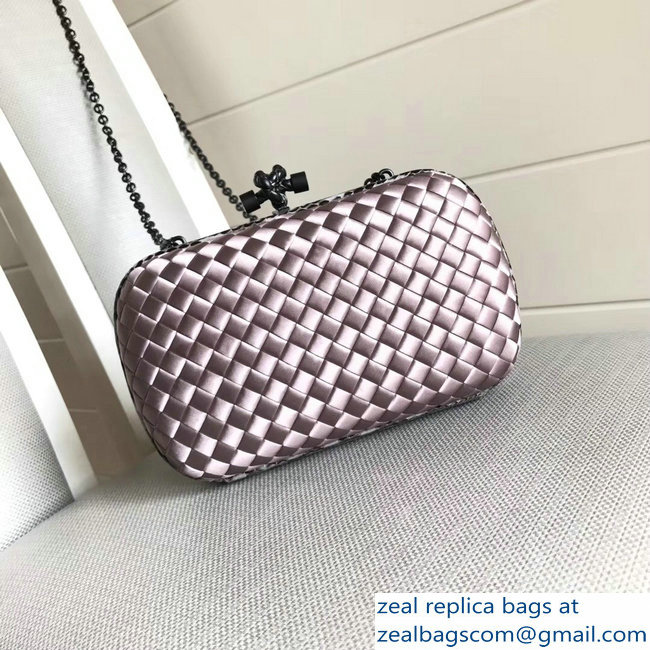 Bottega Veneta Intrecciato Chain Knot Clutch Bag Lilac 2018