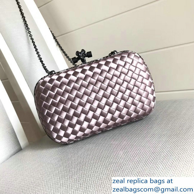 Bottega Veneta Intrecciato Chain Knot Clutch Bag Lilac 2018 - Click Image to Close