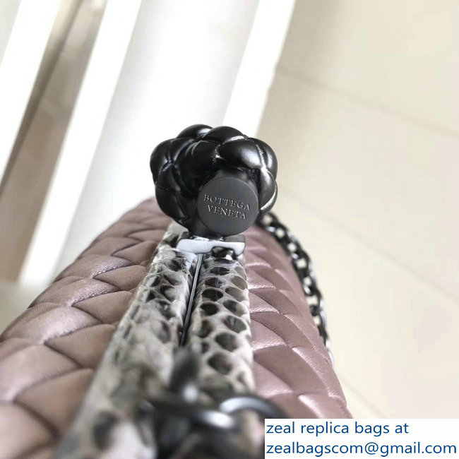Bottega Veneta Intrecciato Chain Knot Clutch Bag Lilac 2018 - Click Image to Close