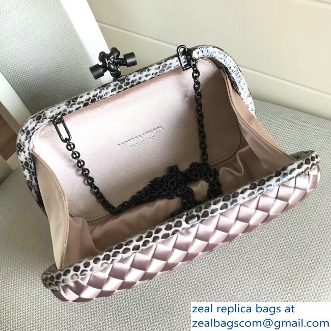 Bottega Veneta Intrecciato Chain Knot Clutch Bag Lilac 2018 - Click Image to Close