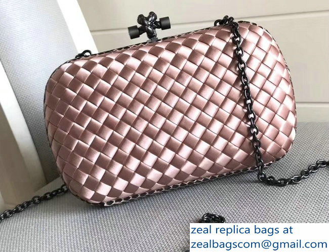 Bottega Veneta Intrecciato Chain Knot Clutch Bag Nude Pink 2018 - Click Image to Close