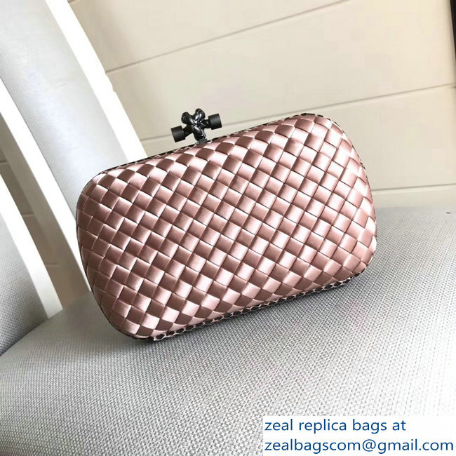 Bottega Veneta Intrecciato Chain Knot Clutch Bag Nude Pink 2018