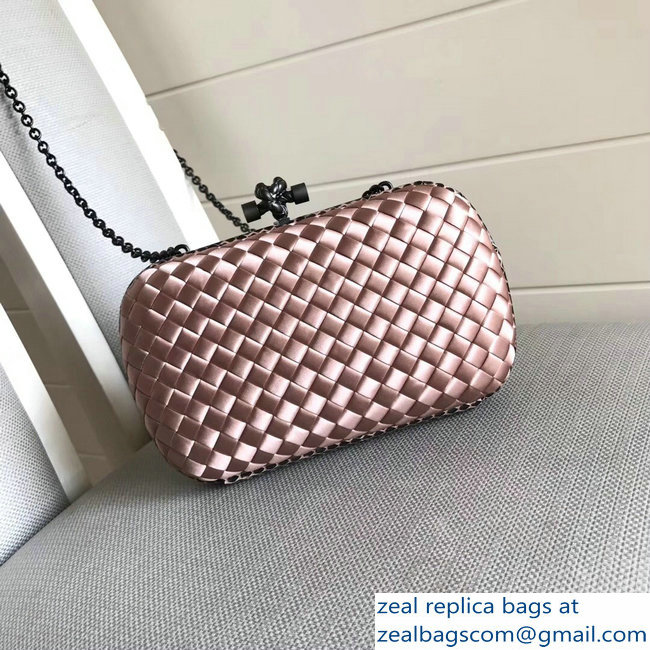 Bottega Veneta Intrecciato Chain Knot Clutch Bag Nude Pink 2018 - Click Image to Close