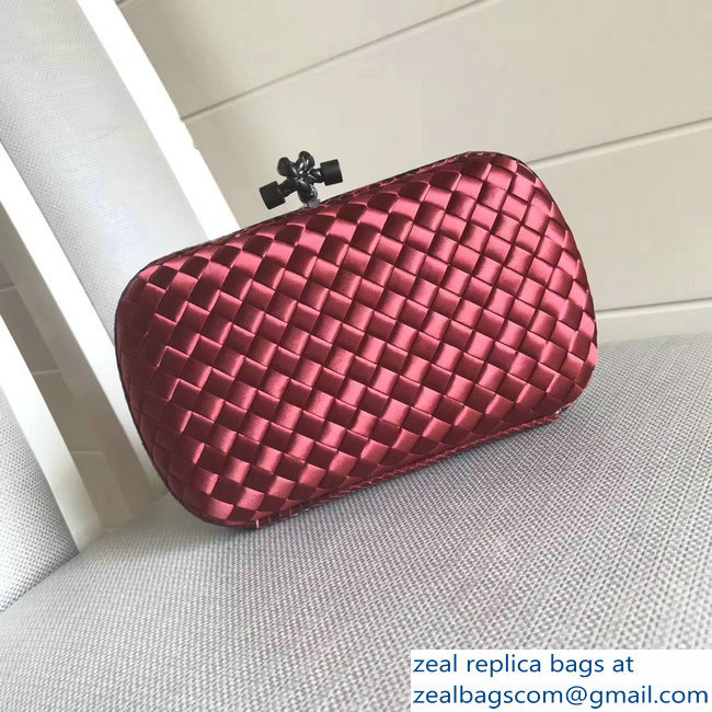 Bottega Veneta Intrecciato Chain Knot Clutch Bag Red 2018 - Click Image to Close