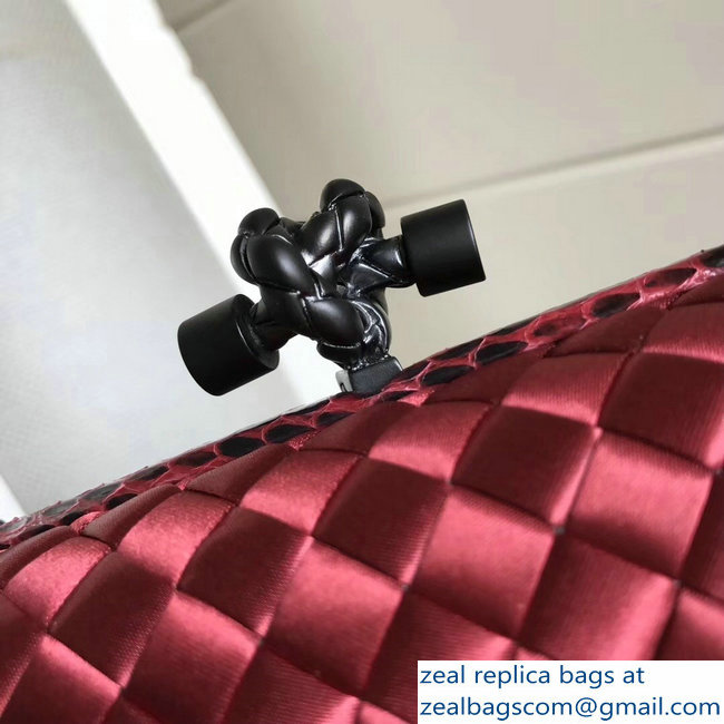 Bottega Veneta Intrecciato Chain Knot Clutch Bag Red 2018