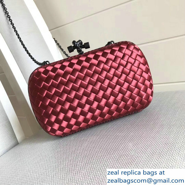 Bottega Veneta Intrecciato Chain Knot Clutch Bag Red 2018 - Click Image to Close