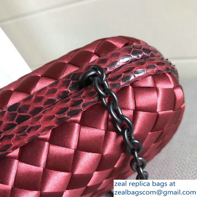 Bottega Veneta Intrecciato Chain Knot Clutch Bag Red 2018 - Click Image to Close